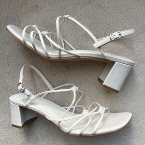 Jeffrey Campbell White Patent Leather Strappy Heeled Sandals Women US 9 Casual